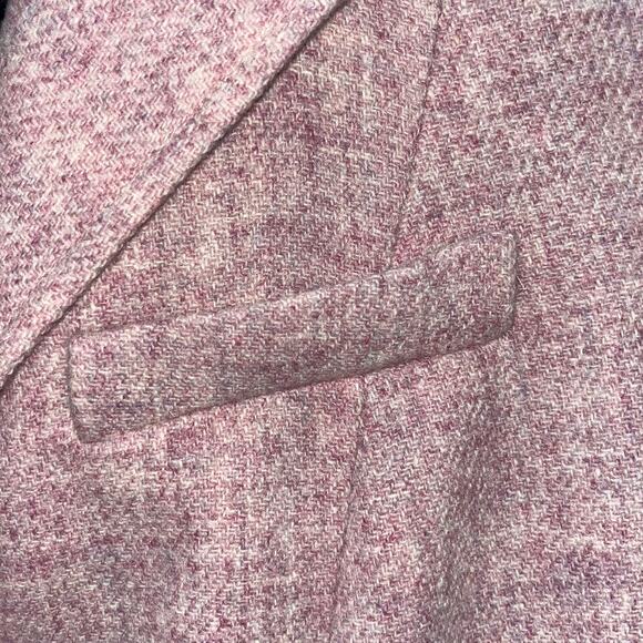 Talbots Women's 4P Pink 100% Wool Peplum 3 Button Polyester Lined Blazer - Picture 4 of 6